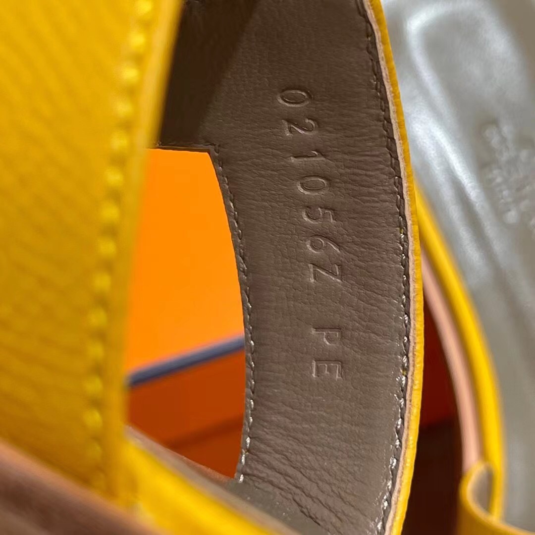 HERMES 爱马仕 H拖鞋 34-41码 原厂同步 进口真皮大底 全手工制作 9D 琥珀黄