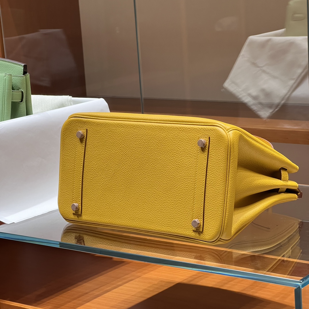 HERMES 爱马仕 Birkin 25cm 9D 琥珀黄 进口蜜蜡线 全手工制作
