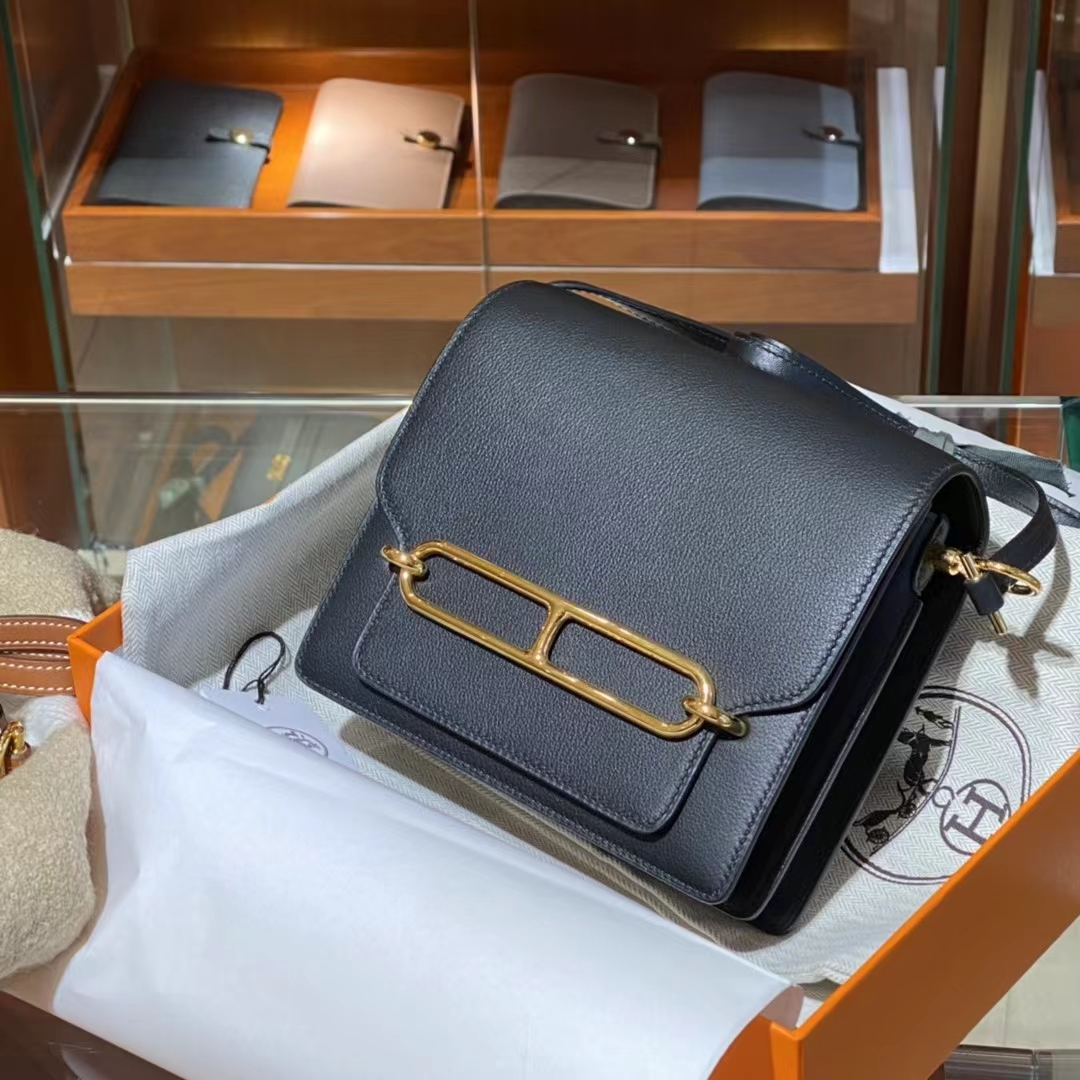 HERMES 爱马仕官网推荐 Roulis 猪鼻子 89 Nior 经典黑 Swift皮 进口蜜蜡线 全手工制作