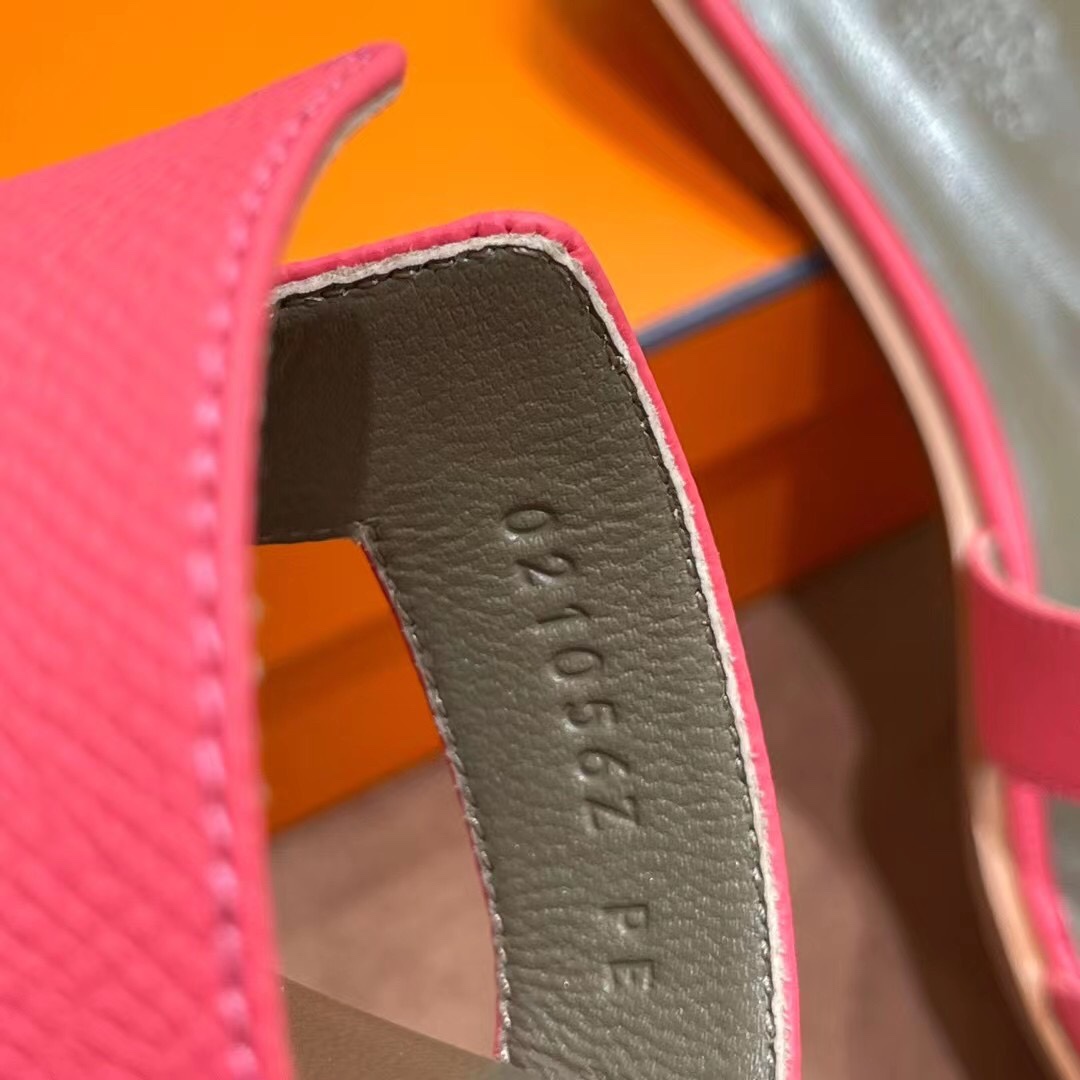 HERMES 爱马仕 H拖鞋 34-41码 原厂同步 进口真皮大底 全手工制作 U5 Rose eLipstick唇膏粉