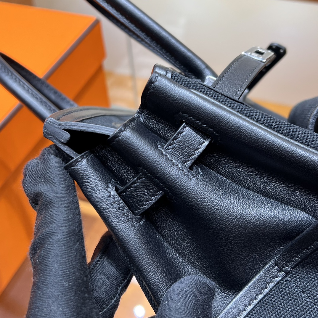 HERMES 爱马仕 Birkin Cargo 25cm 89 Nior 经典黑 进口蜜蜡线 全手工制作