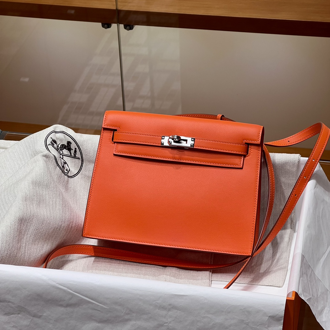 Birkinmm 铂金女王 HERMES 爱马仕 Kellydanse 22cm Evercolor皮 93 Orange 橙色 进口蜜蜡线 全手工制作