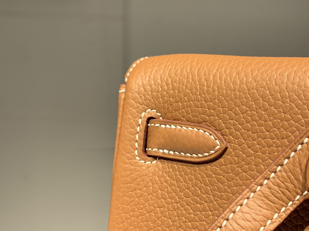 HERMES 爱马仕官网推荐 Kelly ado 双肩背包 21cm CK37 金棕色 Togo皮 进口蜜蜡线 全手工制作