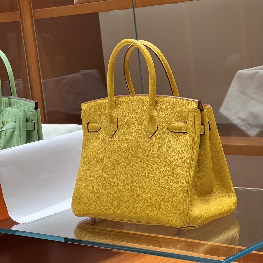 HERMES 爱马仕 Birkin 25cm 9D 琥珀黄 进口蜜蜡线 全手工制作