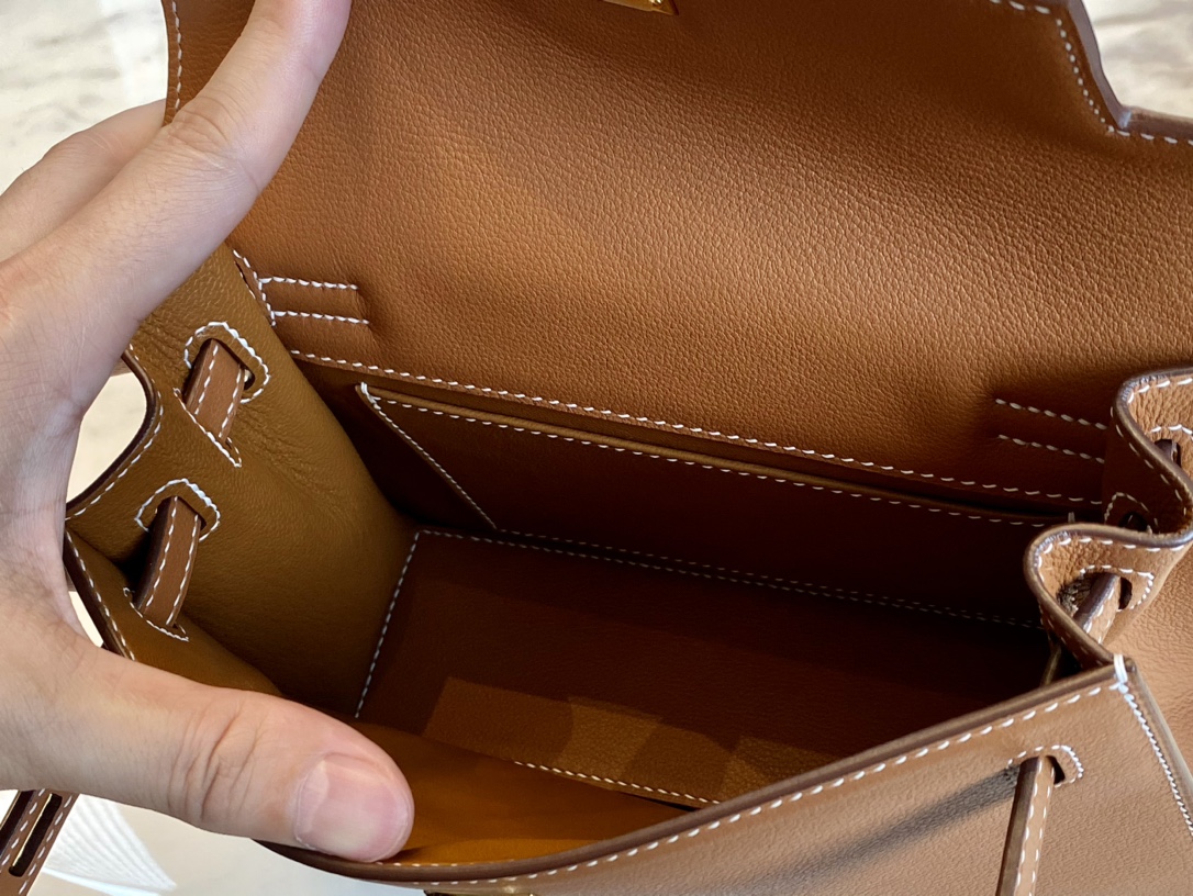 Birkinmm 铂金女王 HERMES 爱马仕 Kellydanse 22cm Evercolor皮 CK37 金棕色 进口蜜蜡线 全手工制作