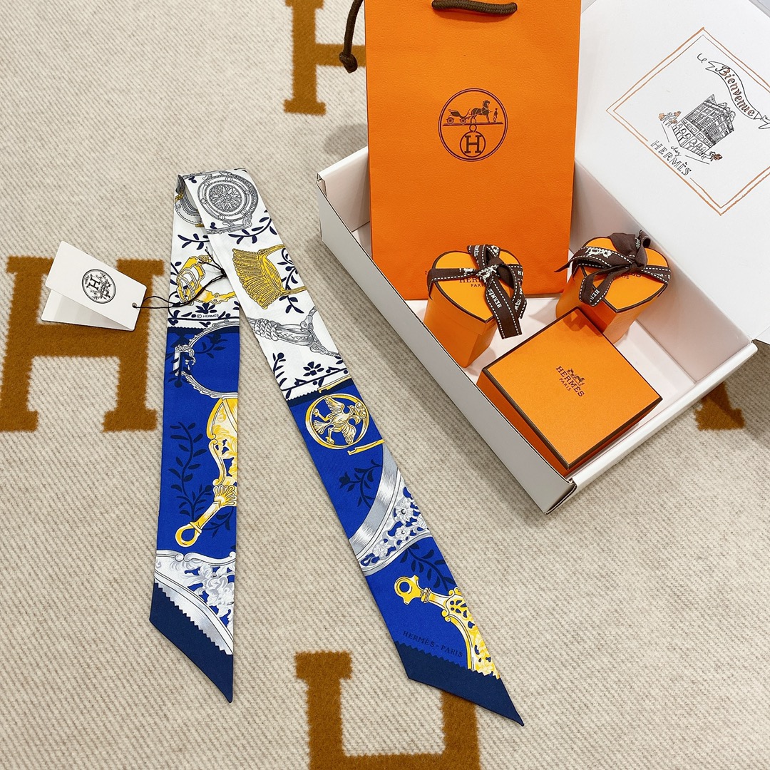 Hermes Maxi twilly Size：5*86cm 100%桑蚕丝 领带、包链、腰带等随意搭配