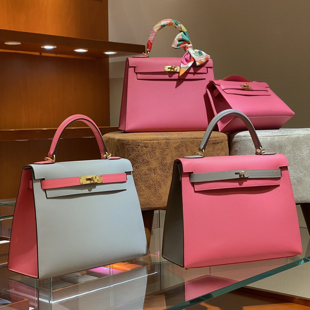 HERMES 爱马仕 Kelly 25 T5 Rose Jeipur斋普尔粉 M8 Gris Asphalte 沥青灰 进口蜜蜡线 全手工制作