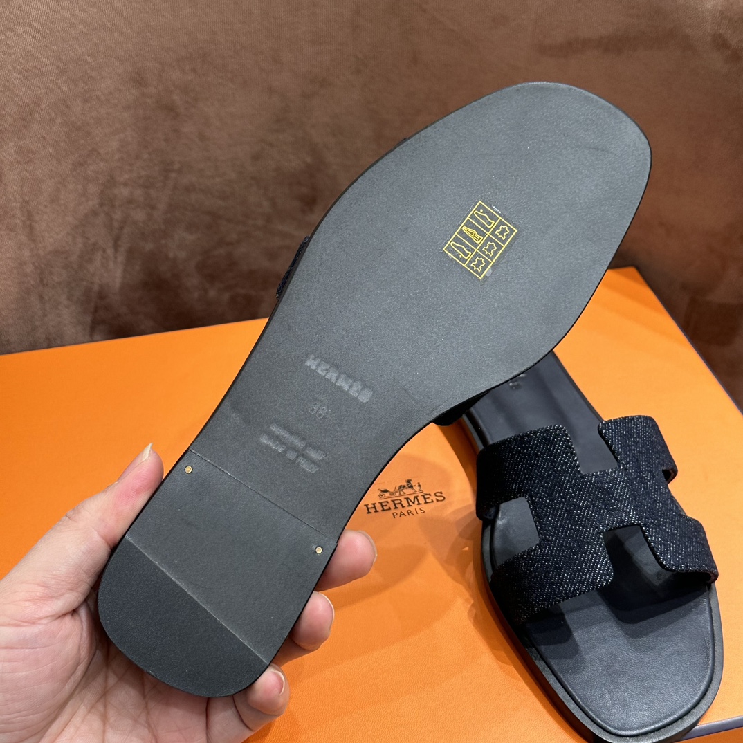 Hermers 2023最新爆款牛仔拖鞋 34-41 半码可定做 手工制作 上脚舒适