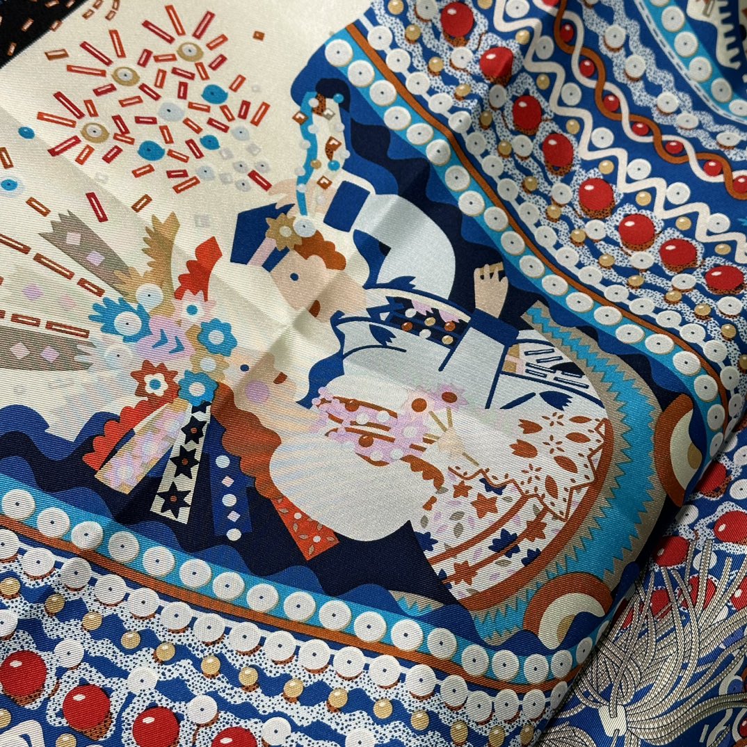Hermes 2023春夏 New 《华服庆典》 90x90cm 100%斜纹真丝