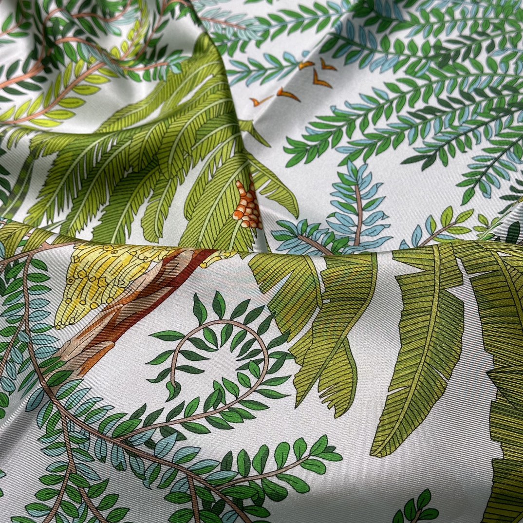 HERMES 2023春夏 双面90方巾 画家的花园Le Jardin des Peintres 90×90厘米