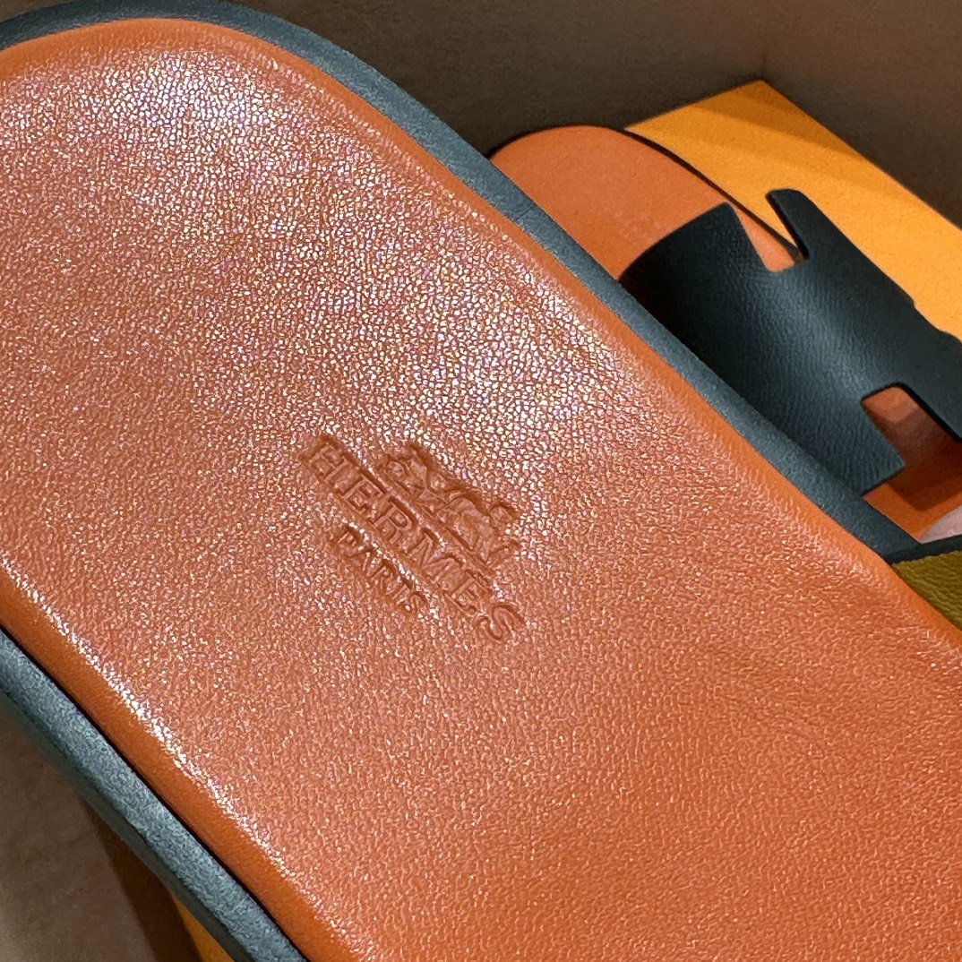 HERMES 爱马仕 男士H拖鞋 39-45码 原厂同步 进口真皮大底 全手工制作