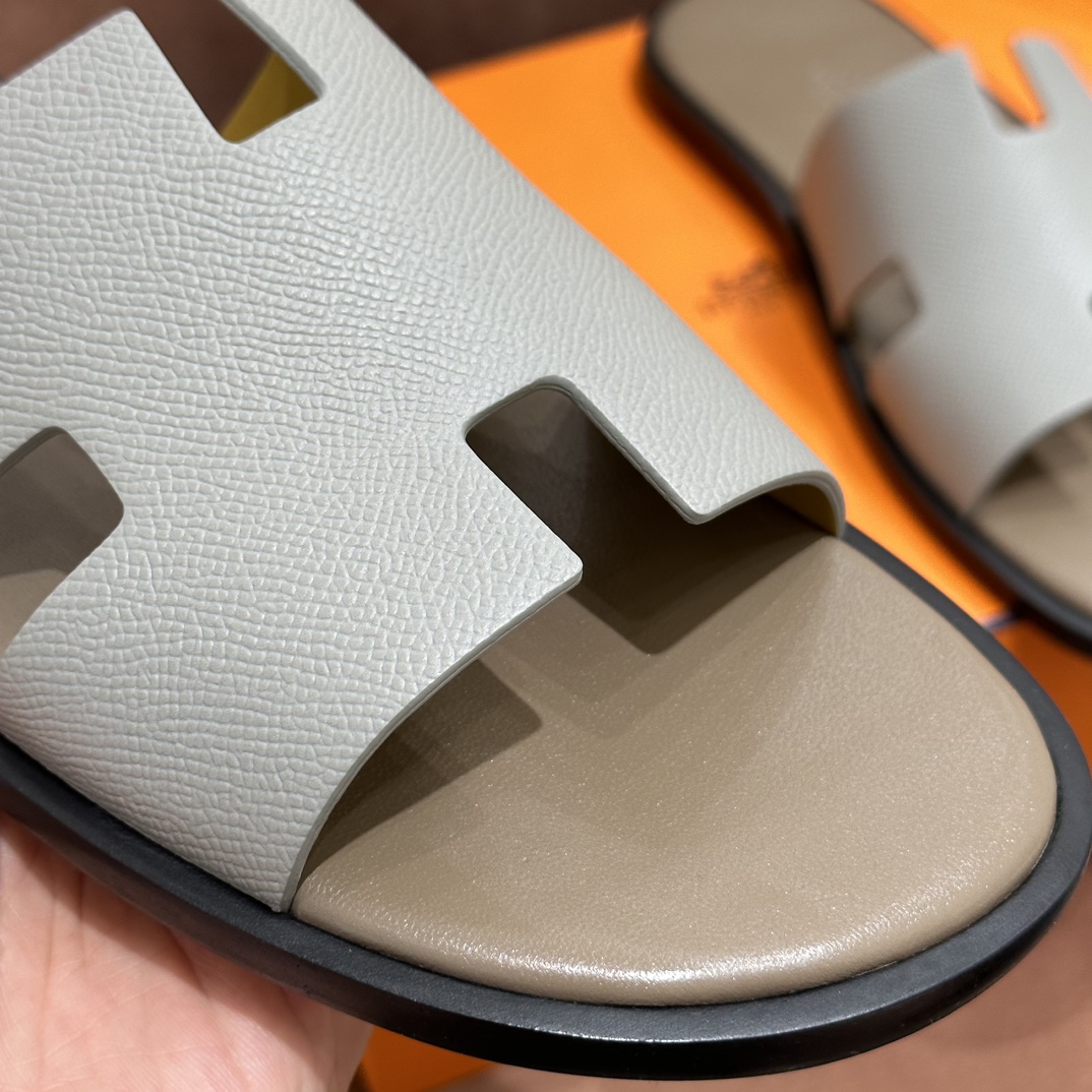 HERMES 爱马仕 男士H拖鞋 39-45码 原厂同步 进口真皮大底 全手工制作 