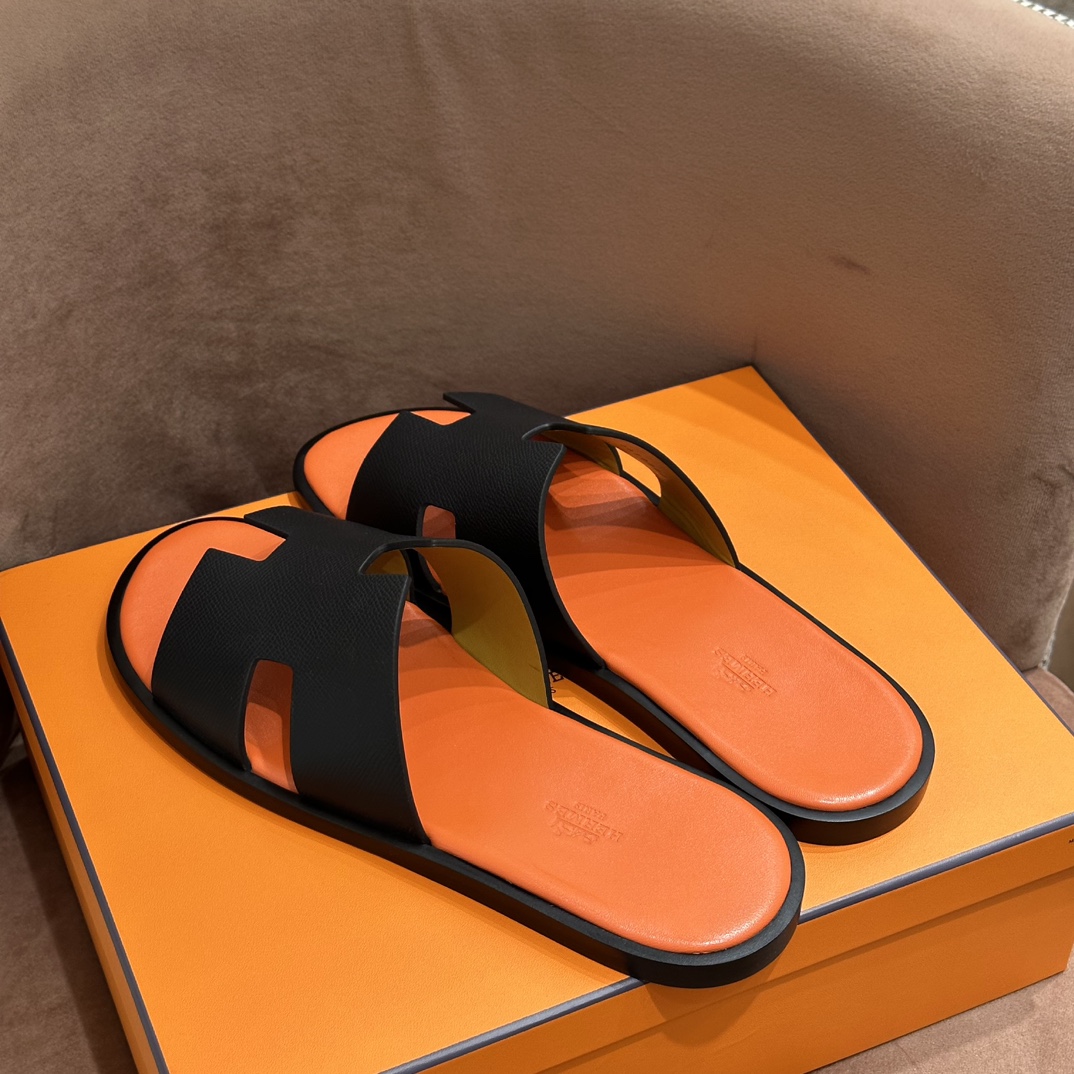HERMES 爱马仕 男士H拖鞋 39-45码 原厂同步 进口真皮大底 全手工制作