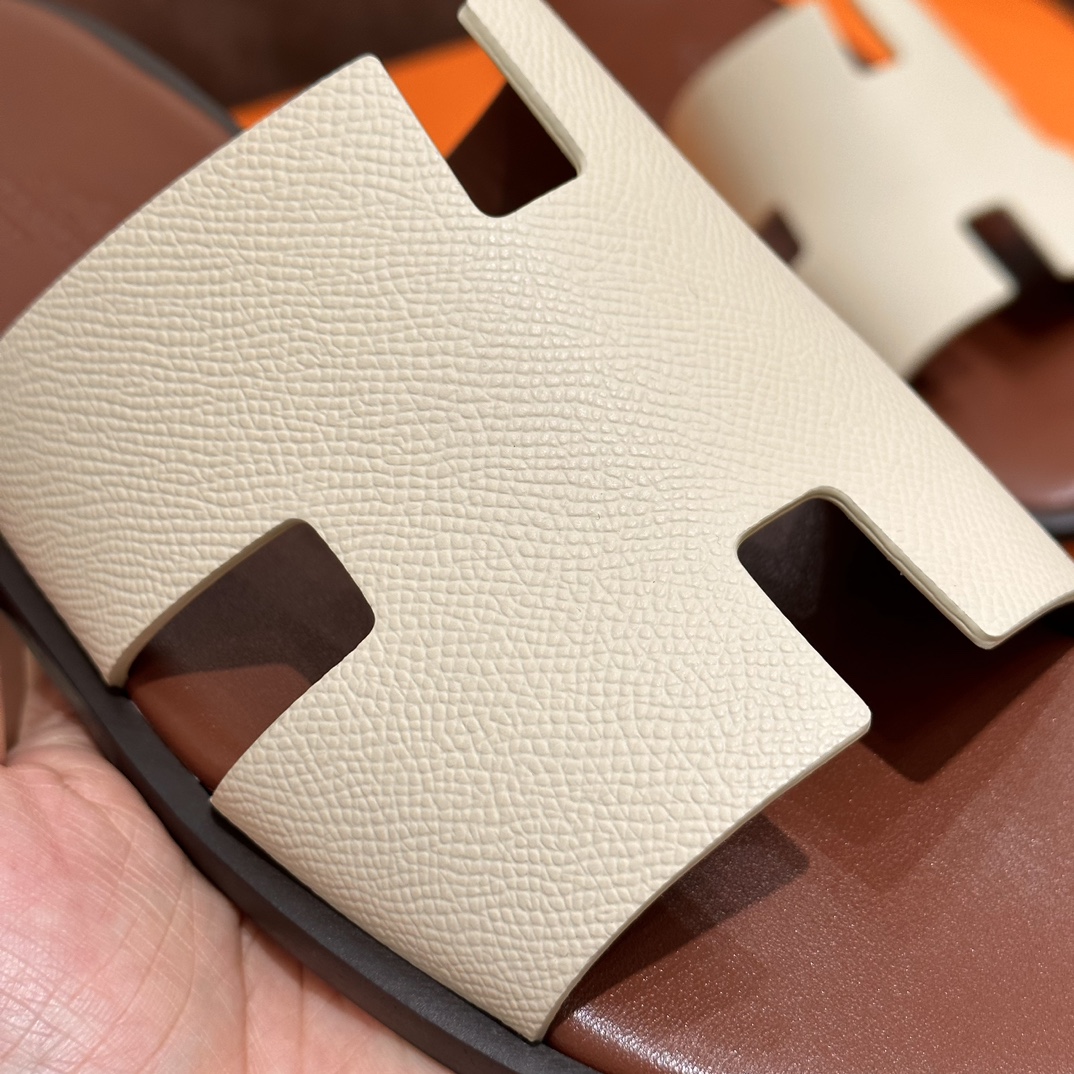 HERMES 爱马仕 男士H拖鞋 39-45码 原厂同步 进口真皮大底 全手工制作 
