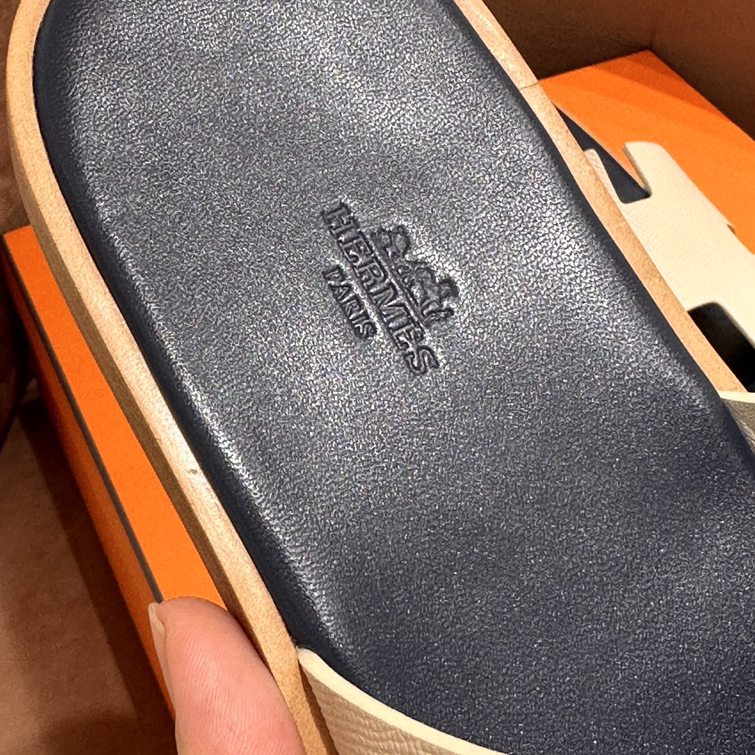 HERMES 爱马仕 男士H拖鞋 39-45码 原厂同步 进口真皮大底 全手工制作