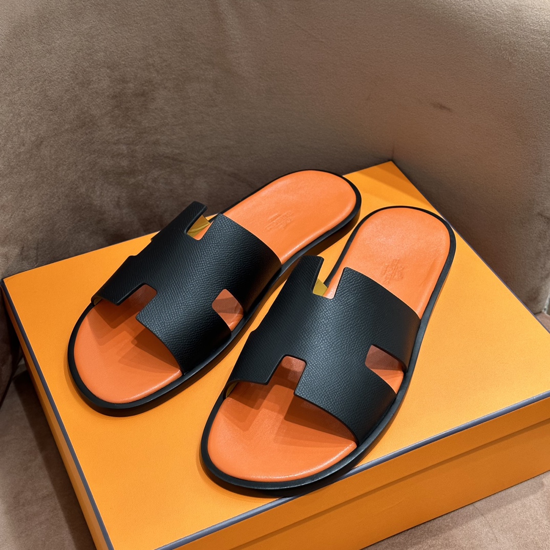 HERMES 爱马仕 男士H拖鞋 39-45码 原厂同步 进口真皮大底 全手工制作