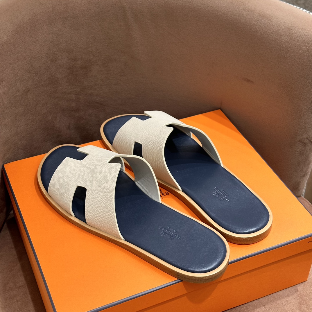 HERMES 爱马仕 男士H拖鞋 39-45码 原厂同步 进口真皮大底 全手工制作