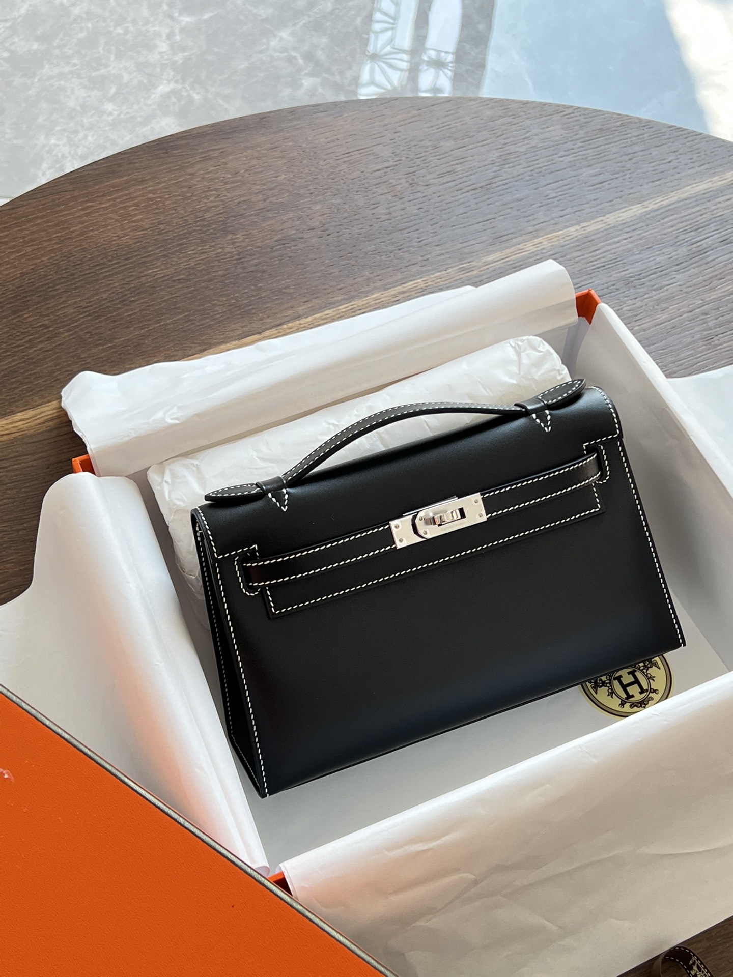 HERMES 爱马仕  MiniKelly 1 Box 89 Nior 经典黑 进口蜜蜡线 全手工制作