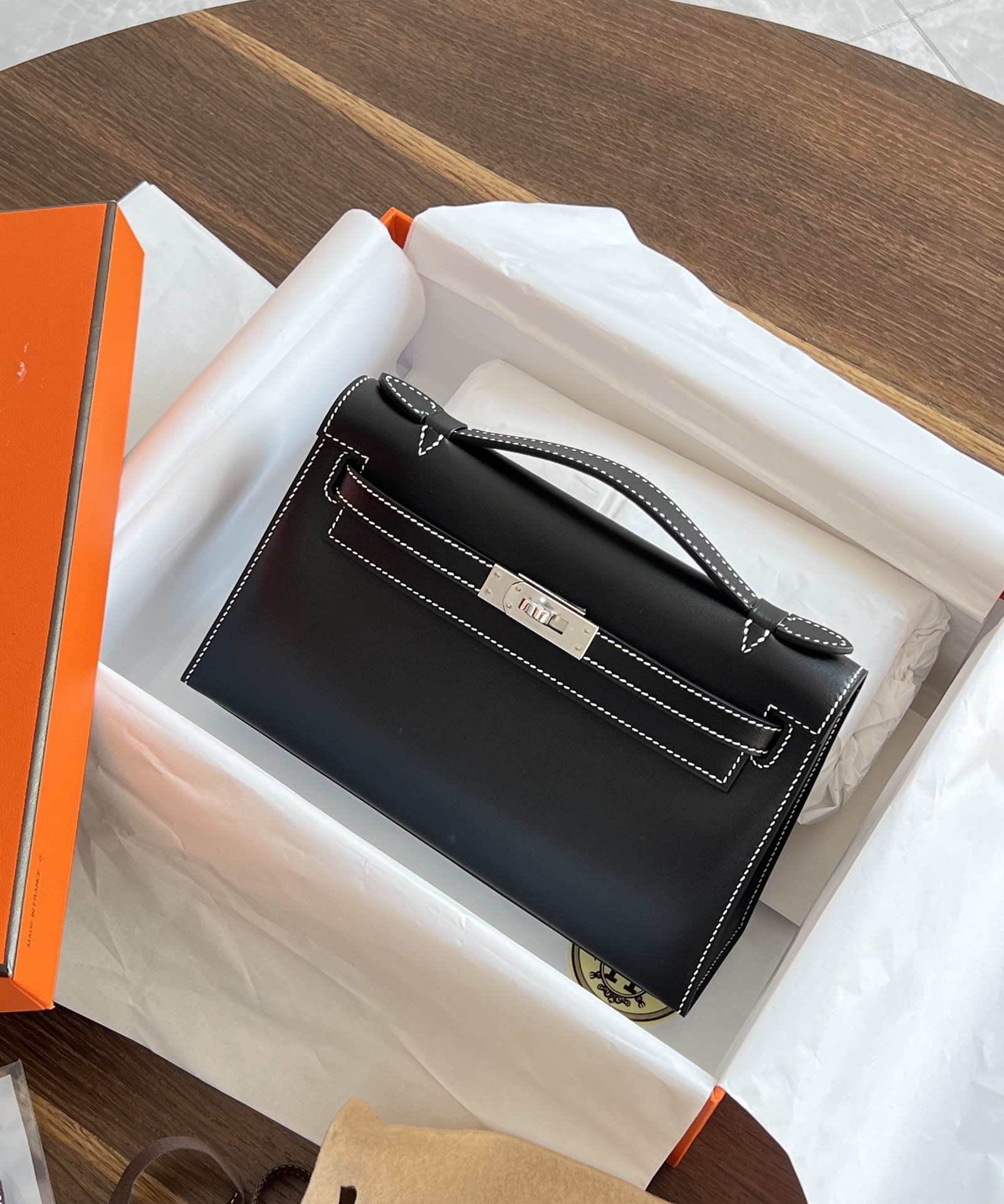 HERMES 爱马仕  MiniKelly 1 Box 89 Nior 经典黑 进口蜜蜡线 全手工制作