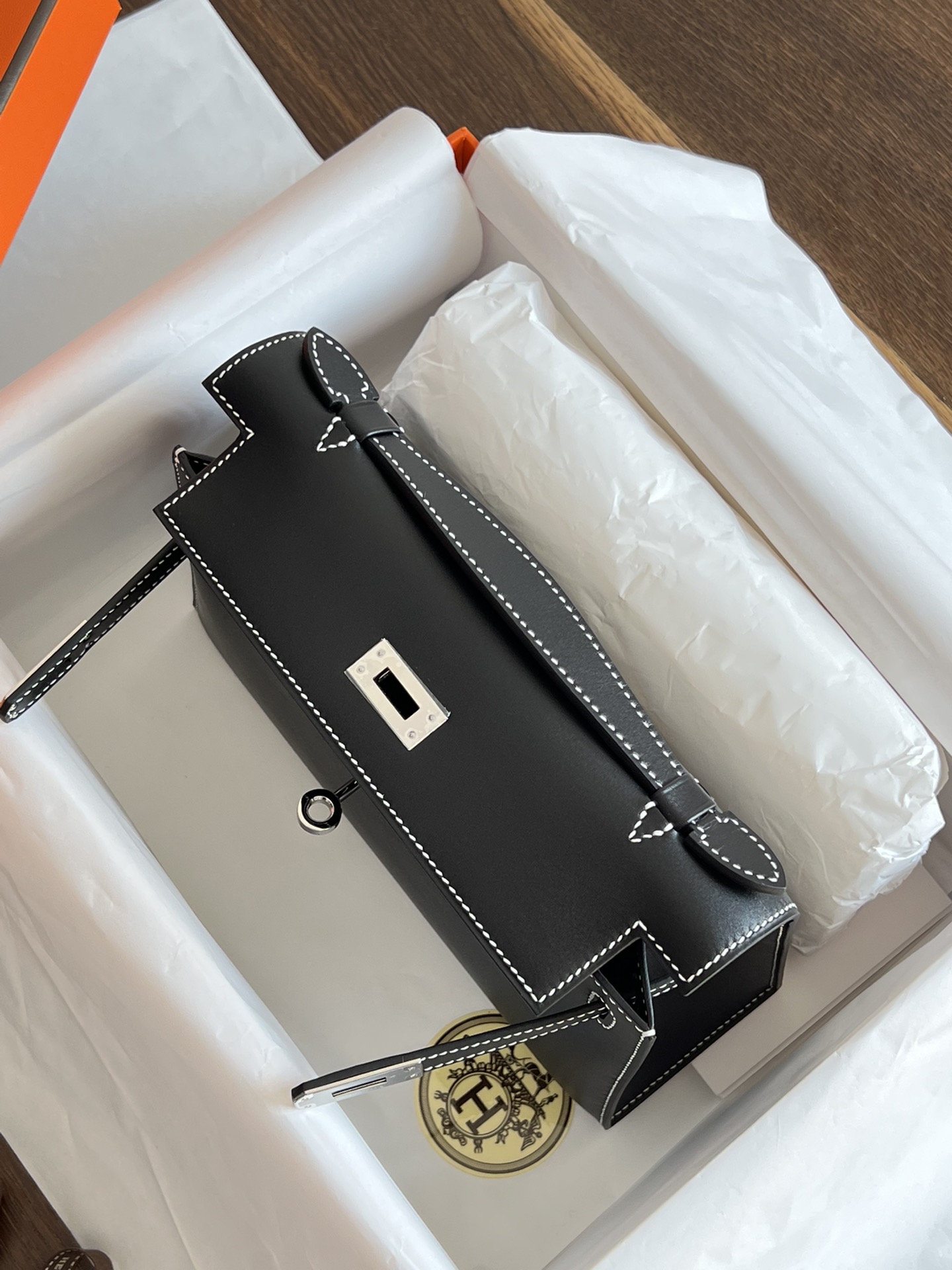 HERMES 爱马仕  MiniKelly 1 Box 89 Nior 经典黑 进口蜜蜡线 全手工制作