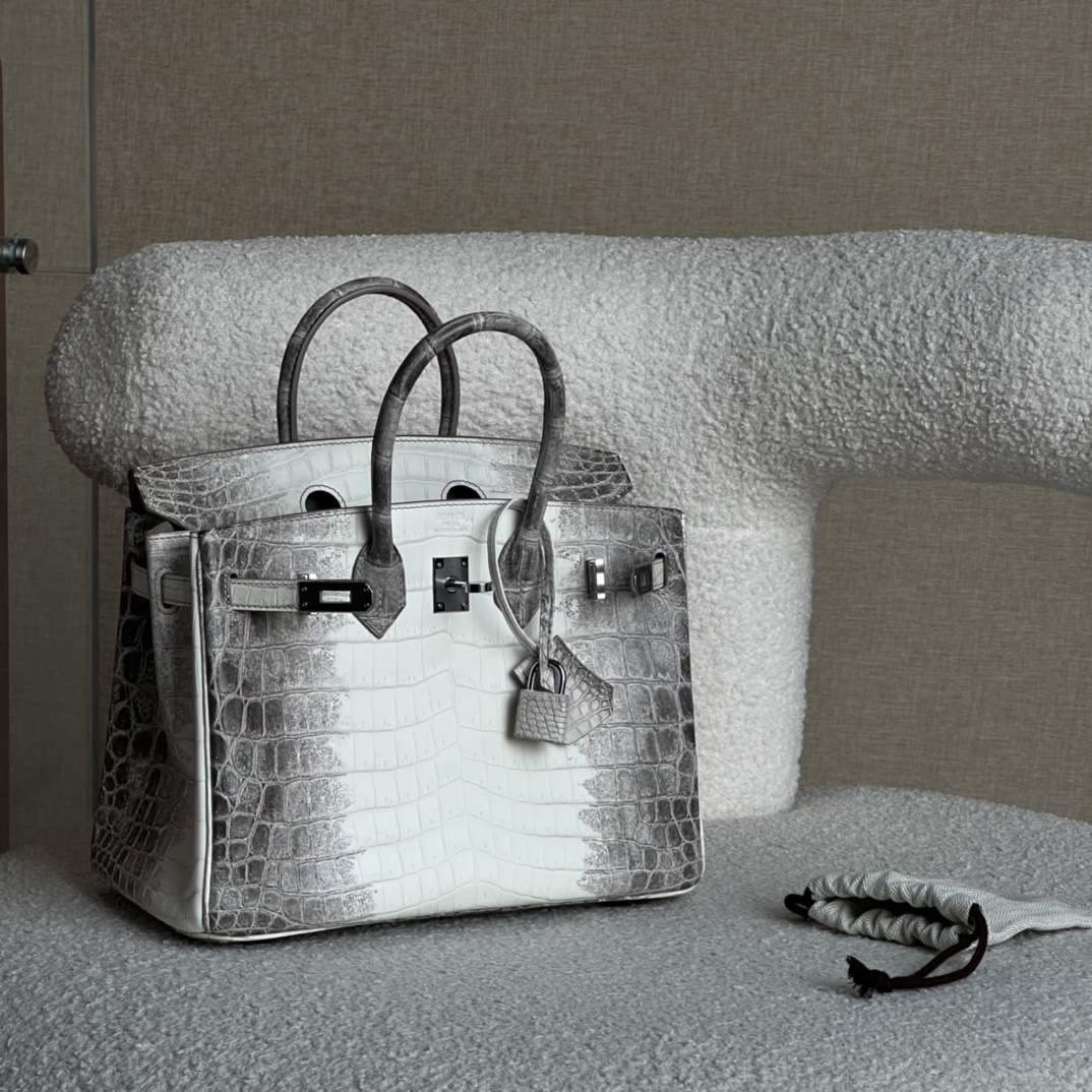HERMES 爱马仕 Birkin 25cm 鳄鱼皮 喜马拉雅 进口蜜蜡线 全手工制作