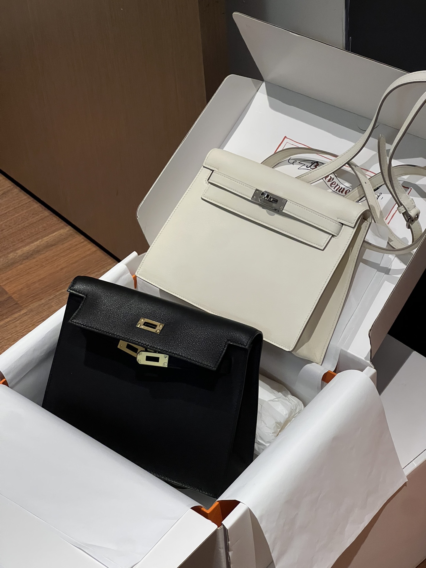 HERMES 爱马仕 Kellydanse 22cm evercolor 89Nior 经典黑色 进口蜜蜡线 全手工制作