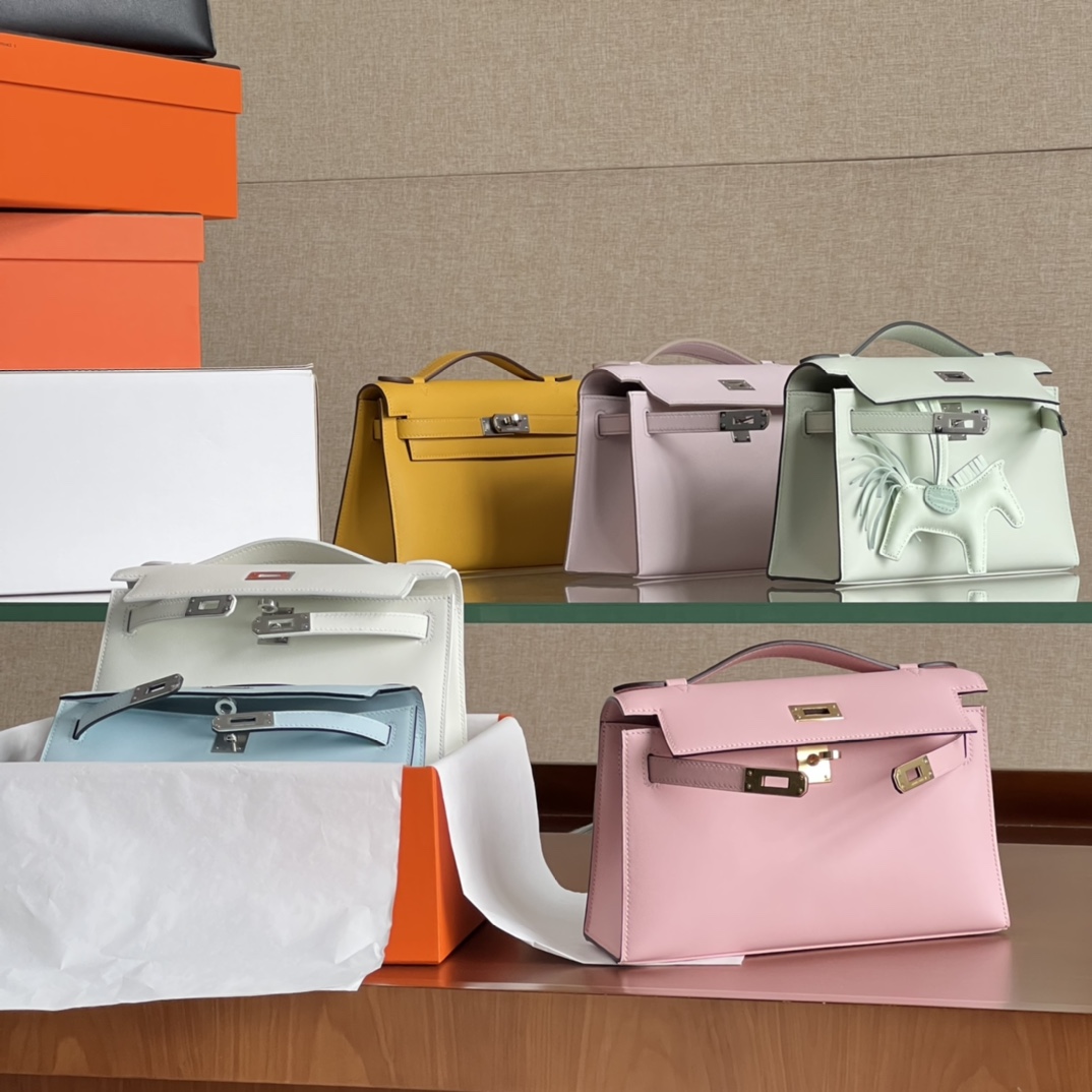 HERMES 爱马仕  MiniKelly 1 3Q Pink 樱花粉 Swift 进口蜜蜡线 全手工制作