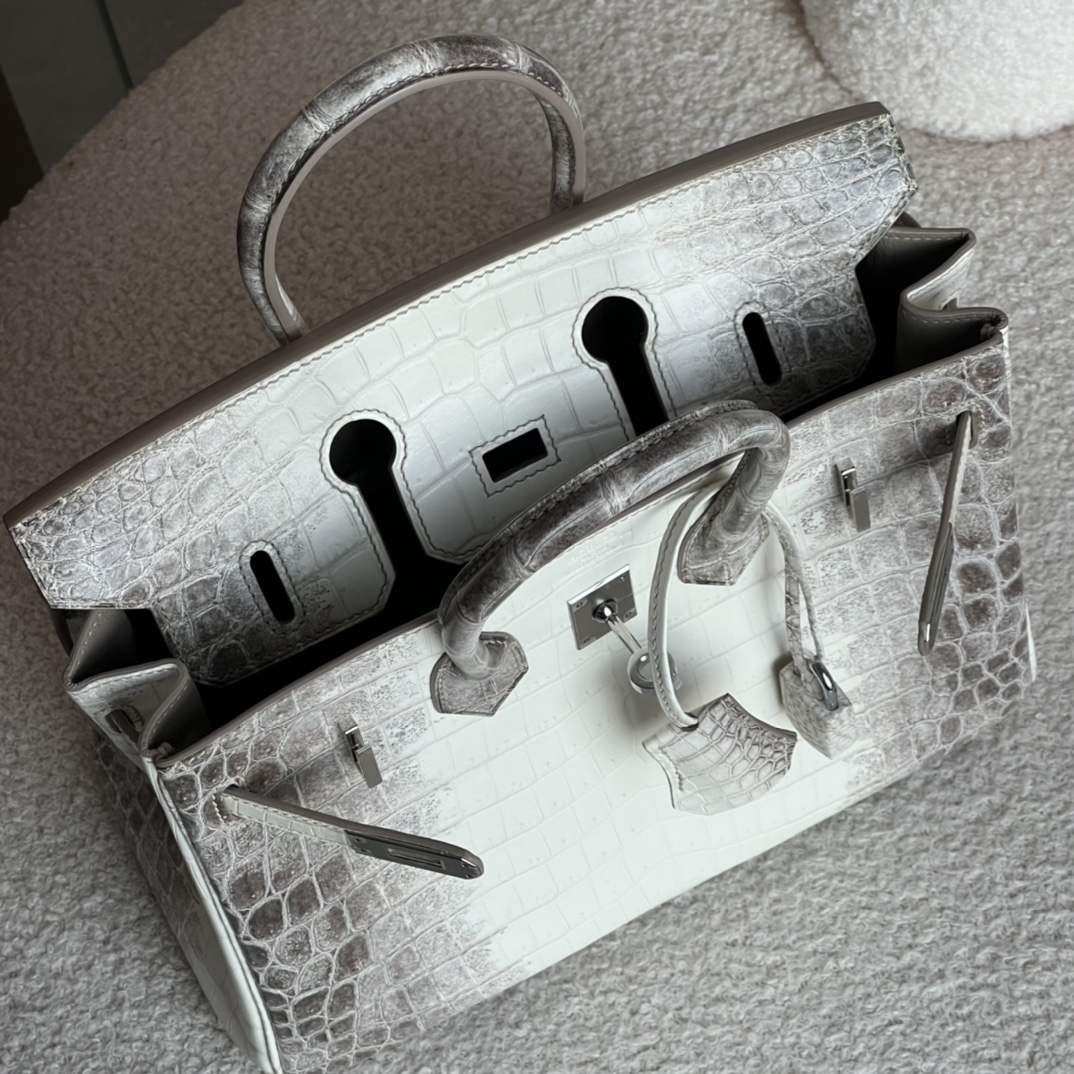 HERMES 爱马仕 Birkin 25cm 鳄鱼皮 喜马拉雅 进口蜜蜡线 全手工制作