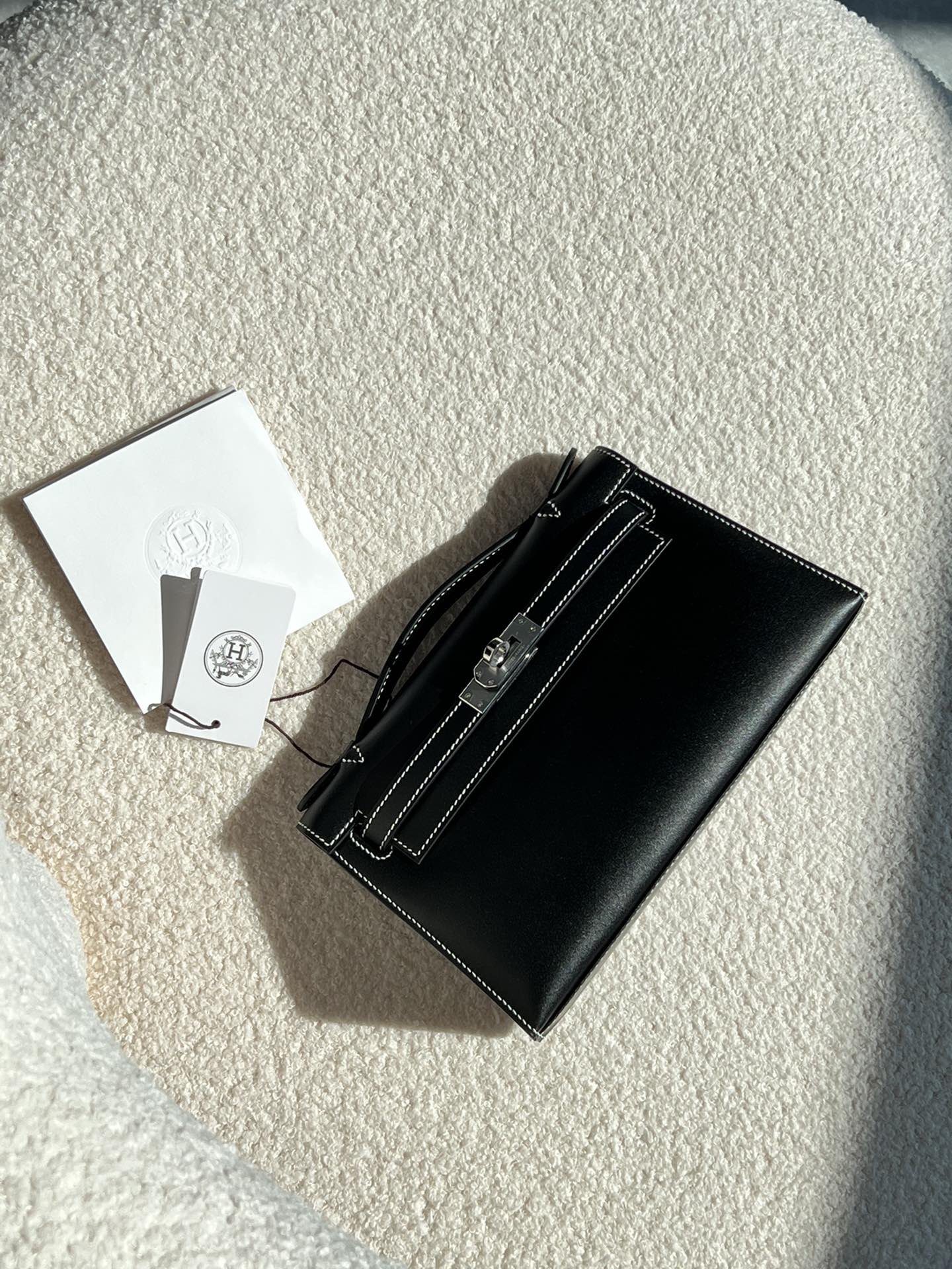 HERMES 爱马仕  MiniKelly 1 Box 89 Nior 经典黑 进口蜜蜡线 全手工制作