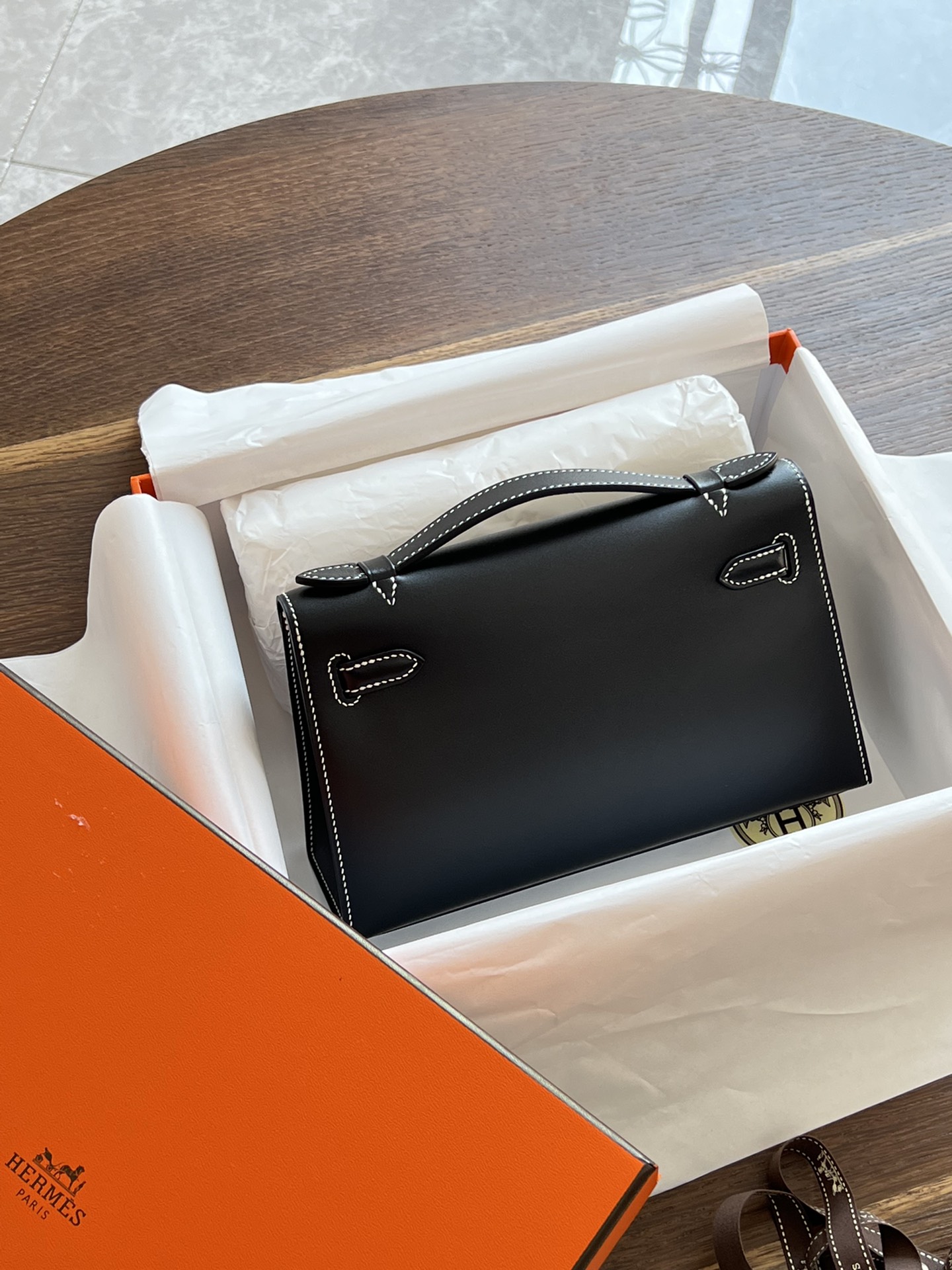 HERMES 爱马仕  MiniKelly 1 Box 89 Nior 经典黑 进口蜜蜡线 全手工制作