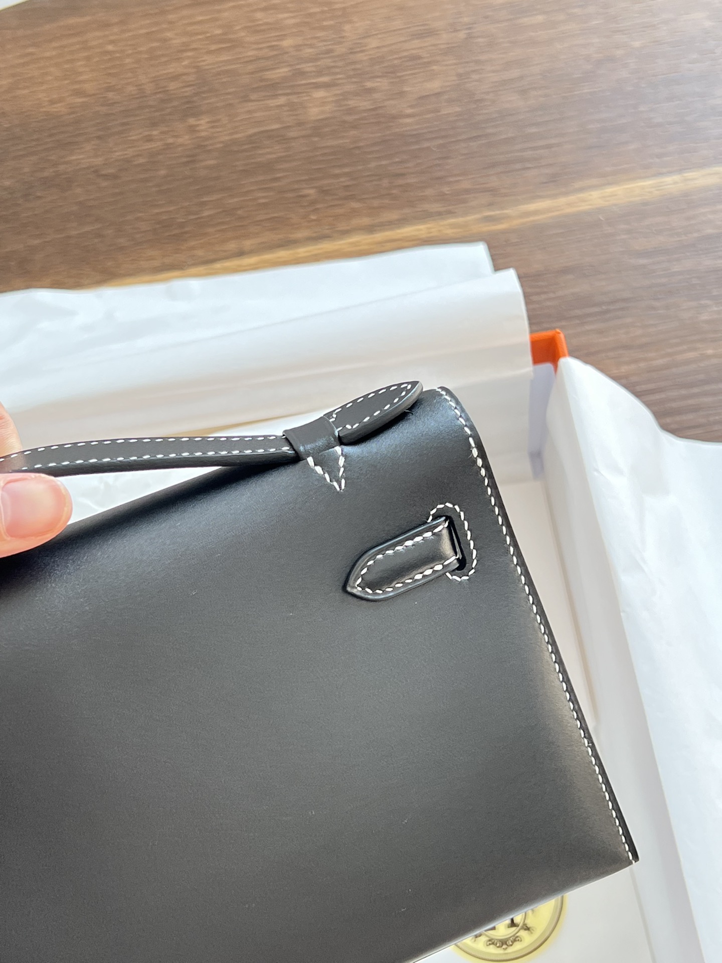 HERMES 爱马仕  MiniKelly 1 Box 89 Nior 经典黑 进口蜜蜡线 全手工制作