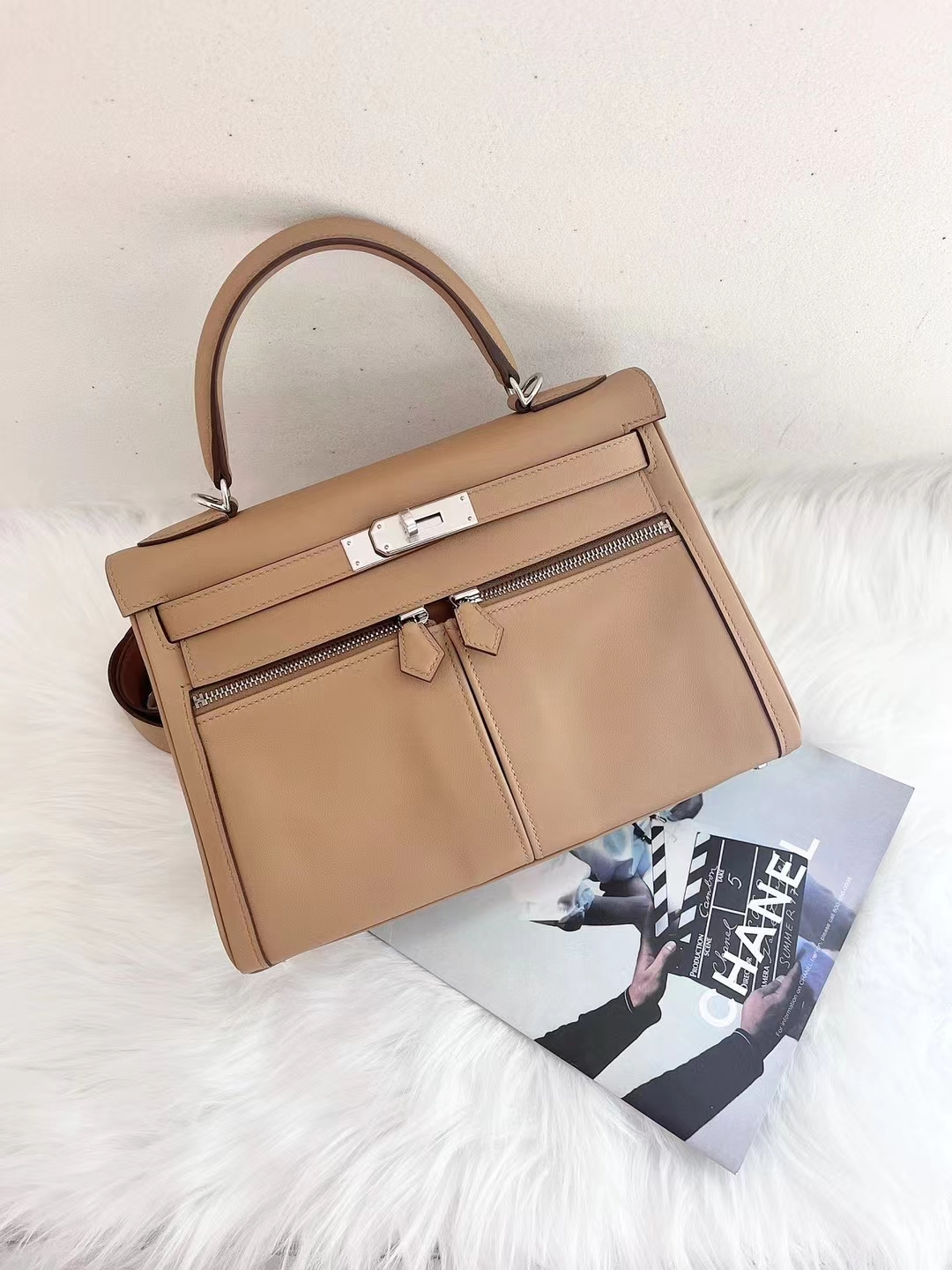 HERMES 爱马仕 Kelly Lakis 32CM 2S Sesame芝麻色 进口蜜蜡线 全手工制作