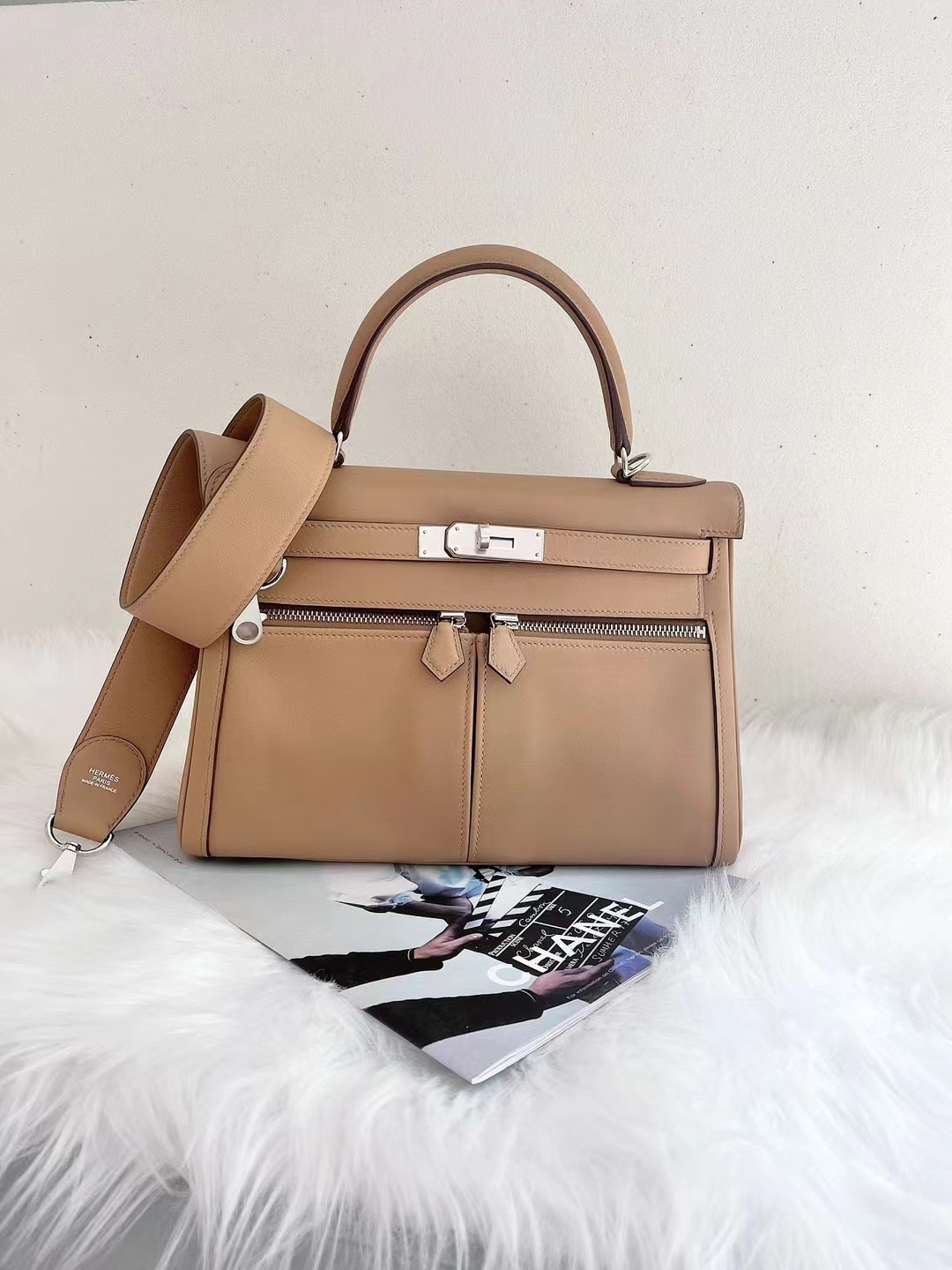 HERMES 爱马仕 Kelly Lakis 32CM 2S Sesame芝麻色 进口蜜蜡线 全手工制作