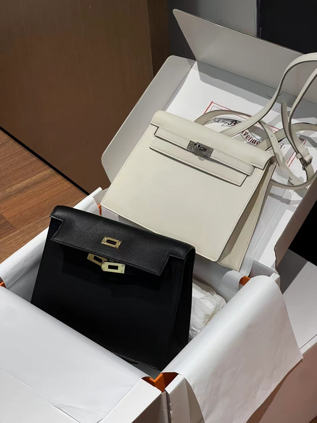 HERMES 爱马仕 Kellydanse 22cm Swift皮 89 Nior 经典黑 进口蜜蜡线 全手工制作