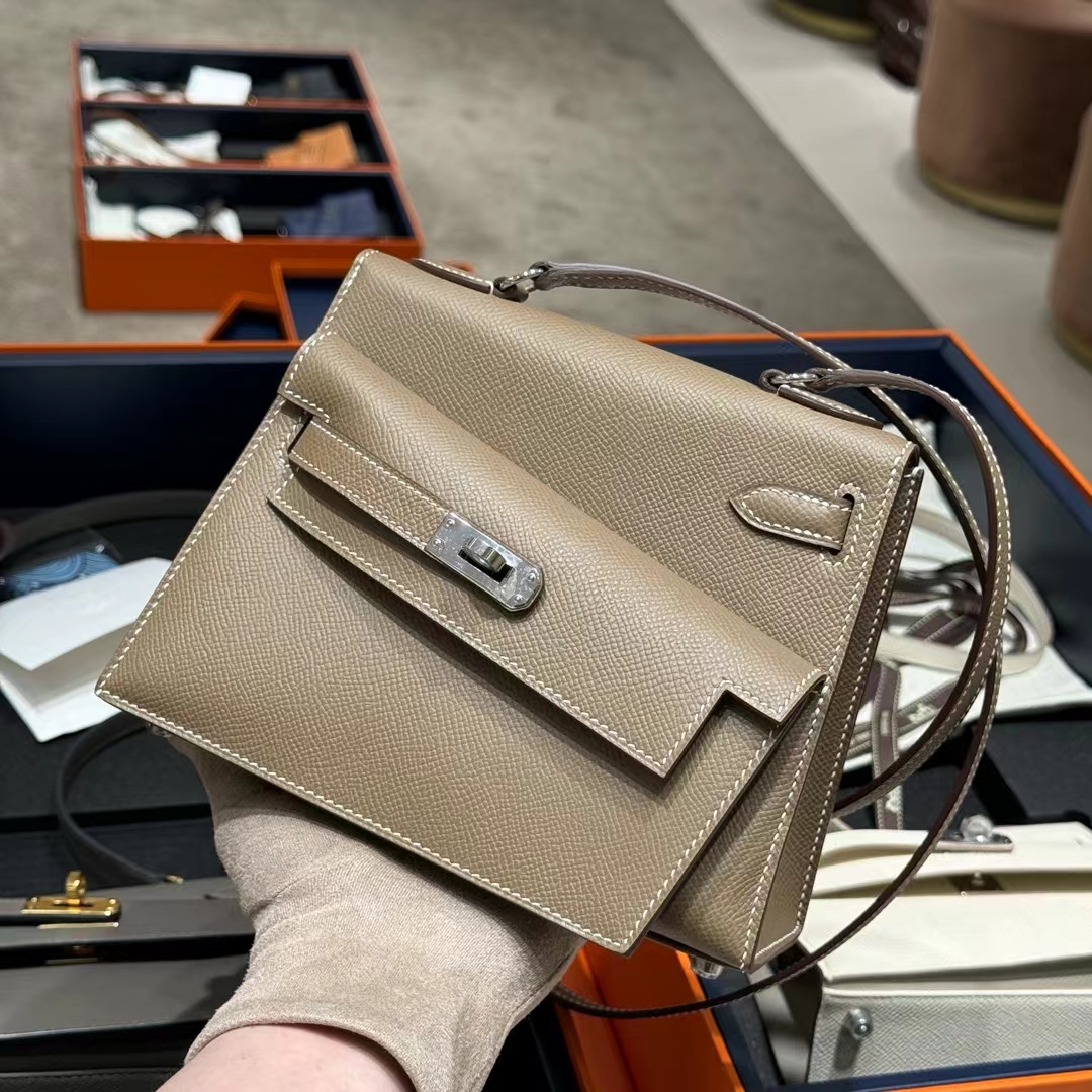 Kelly Desorder 双面Kelly Epsom 8C Gri Elephant 大象灰 进口蜜蜡线 全手工制作-铂金女王 Kelly Desorder 双面Kelly Epsom 8C Gri Elephant 大象灰 进口蜜蜡线 全手工制作