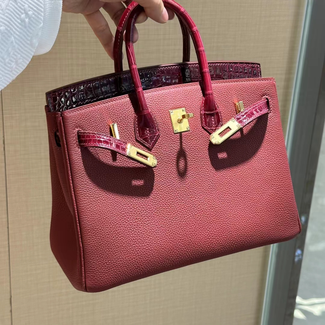 HERMES 爱马仕 Birkin Touch 25cm 鳄鱼皮 55 Rouge H爱马仕红 进口蜜蜡线 全手工制作-铂金女王 HERMES 爱马仕 Birkin Touch 25cm 鳄鱼皮 55 Rouge H爱马仕红 进口蜜蜡线 全手工制作