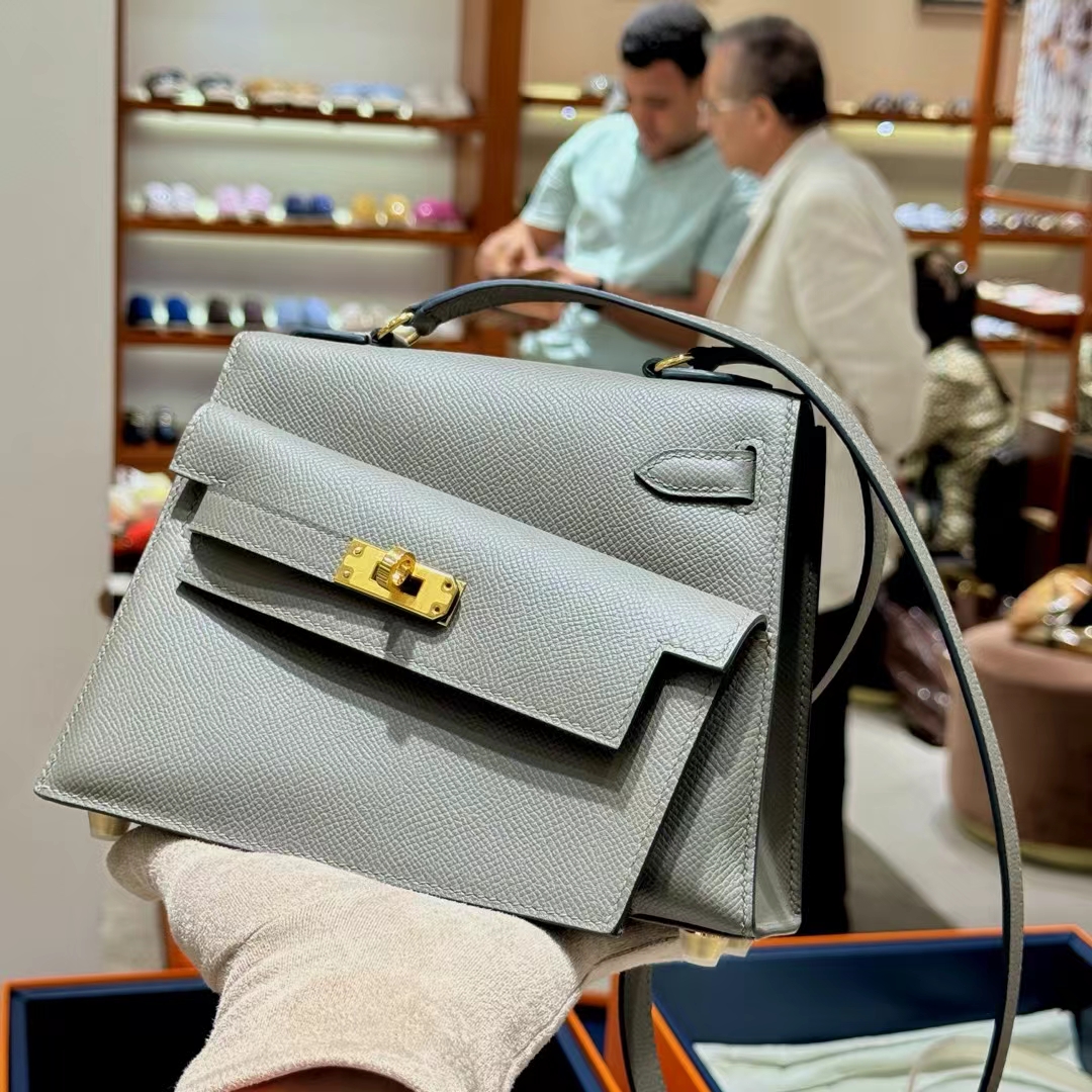 Kelly Desorder 双面Kelly Epsom J7 Bleu Un亚麻蓝 进口蜜蜡线 全手工制作-铂金女王 Kelly Desorder 双面Kelly Epsom J7 Bleu Un亚麻蓝 进口蜜蜡线 全手工制作