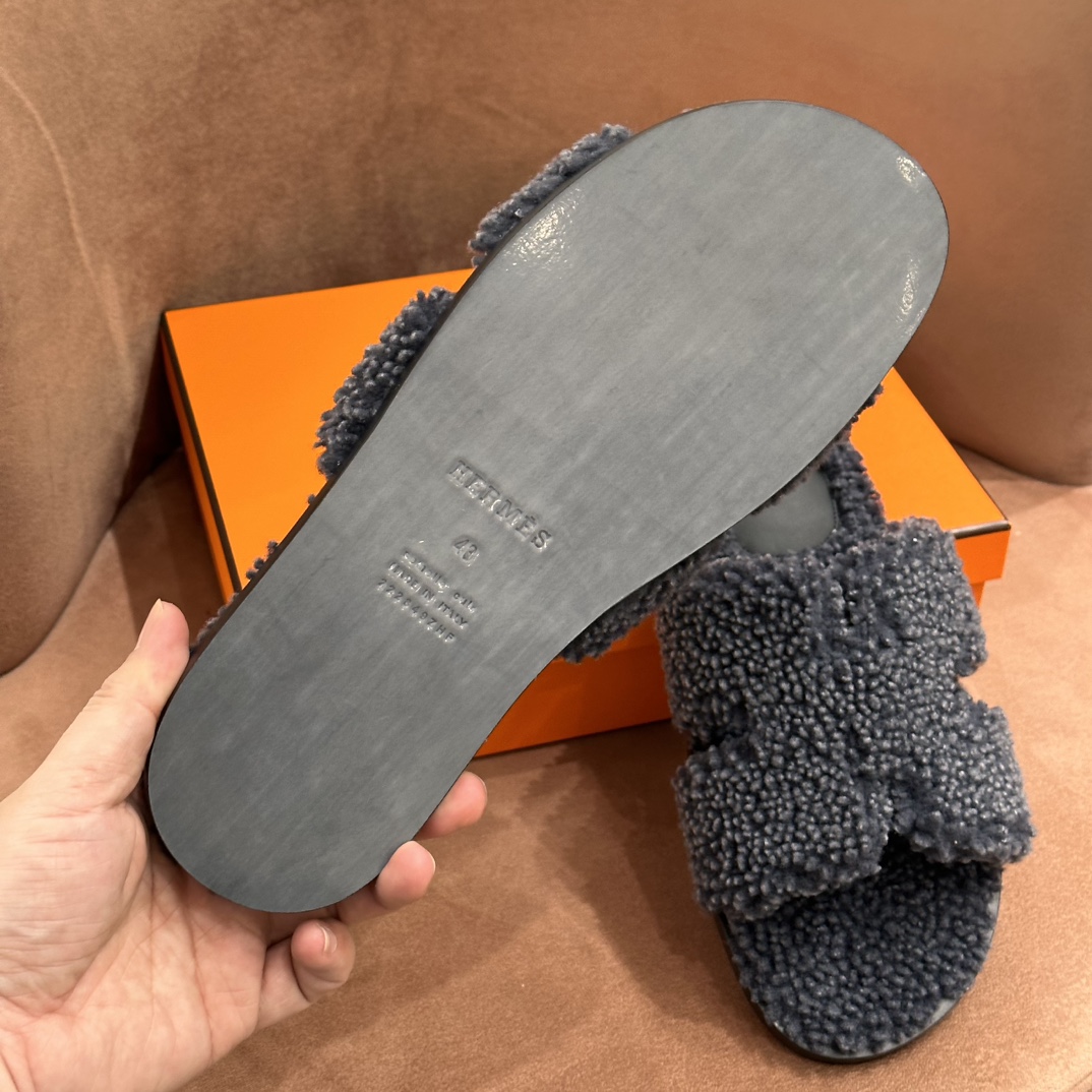 Lzmir系列男拖 羔羊毛拼接真皮大底 进口皮质 手工制作 39-45码