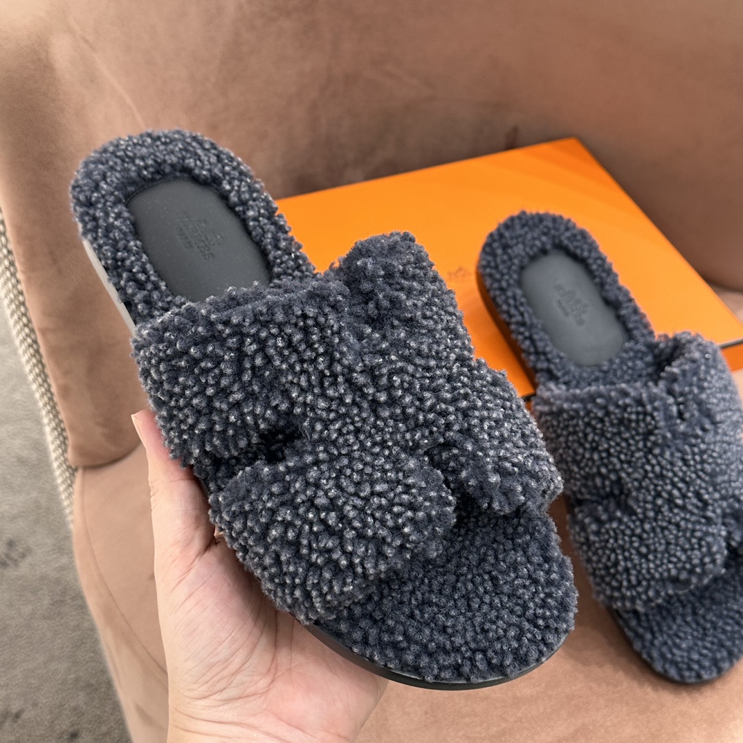 Lzmir系列男拖 羔羊毛拼接真皮大底 进口皮质 手工制作 39-45码
