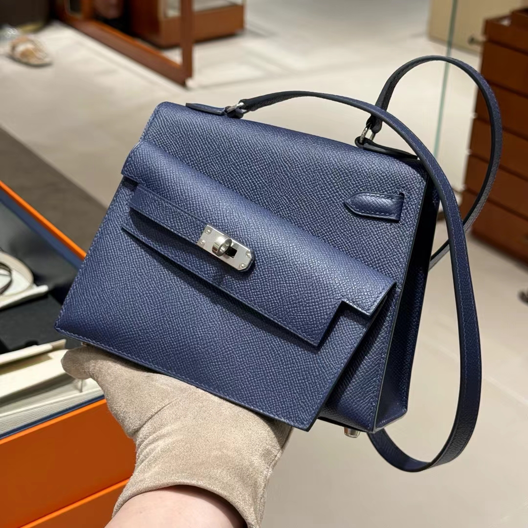 Kelly Desorder 双面Kelly Epsom N7 Bleu Tempete 风暴蓝 进口蜜蜡线 全手工制作-铂金女王 Kelly Desorder 双面Kelly Epsom N7 Bleu Tempete 风暴蓝 进口蜜蜡线 全手工制作