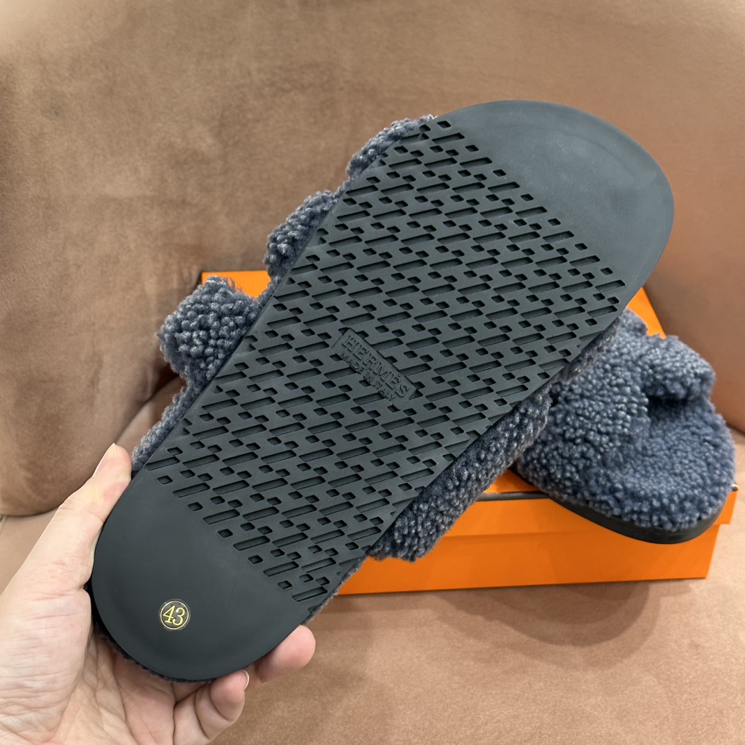 Lzmir系列男拖 羔羊毛拼接真皮大底 进口皮质 手工制作 39-45码