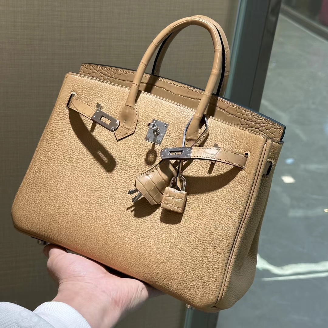 HERMES 爱马仕 Birkin Touch 25cm 鳄鱼皮 28 Caremel焦糖色 进口蜜蜡线 全手工制作-铂金女王 HERMES 爱马仕 Birkin Touch 25cm 鳄鱼皮 28 Caremel焦糖色 进口蜜蜡线 全手工制作