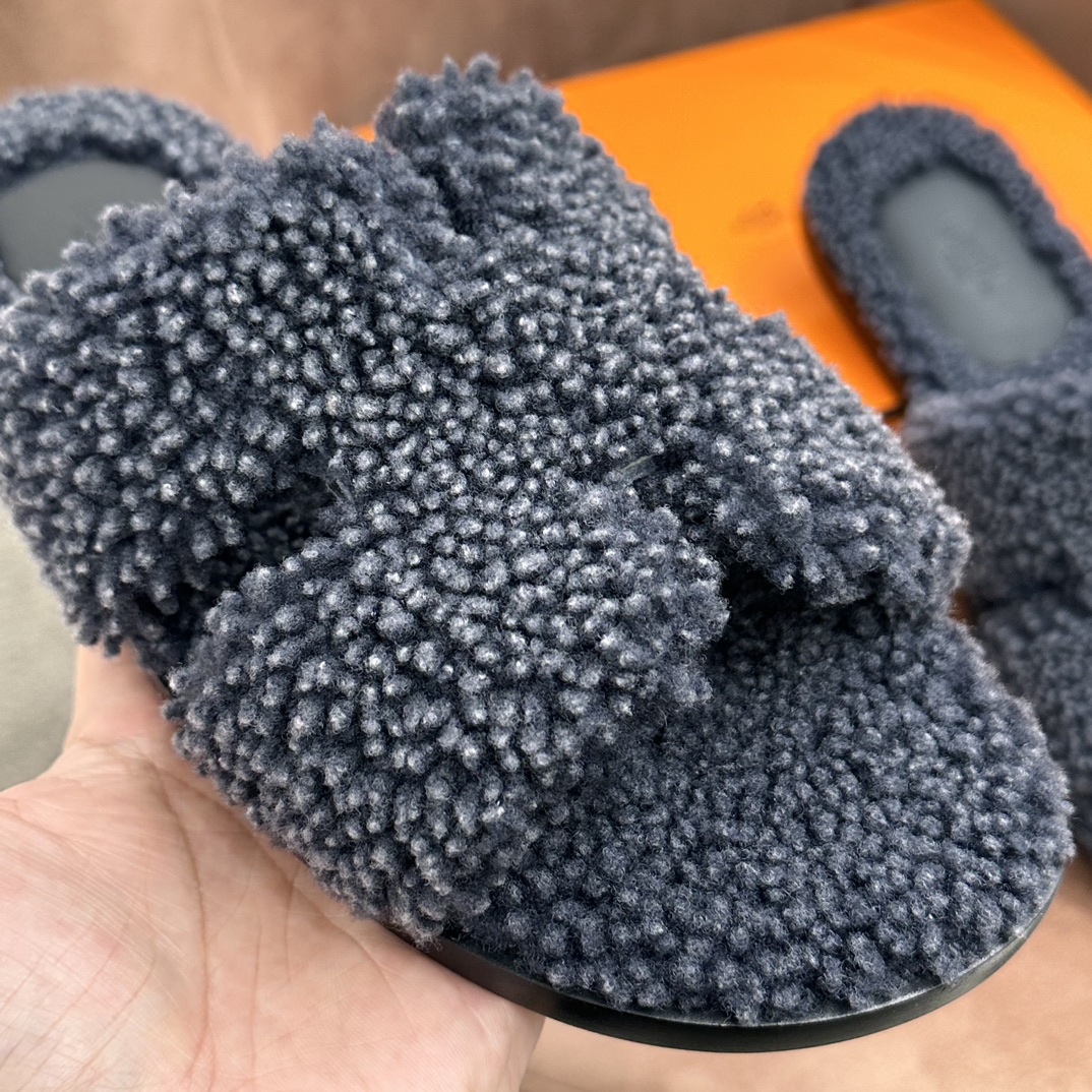 Lzmir系列男拖 羔羊毛拼接真皮大底 进口皮质 手工制作 39-45码
