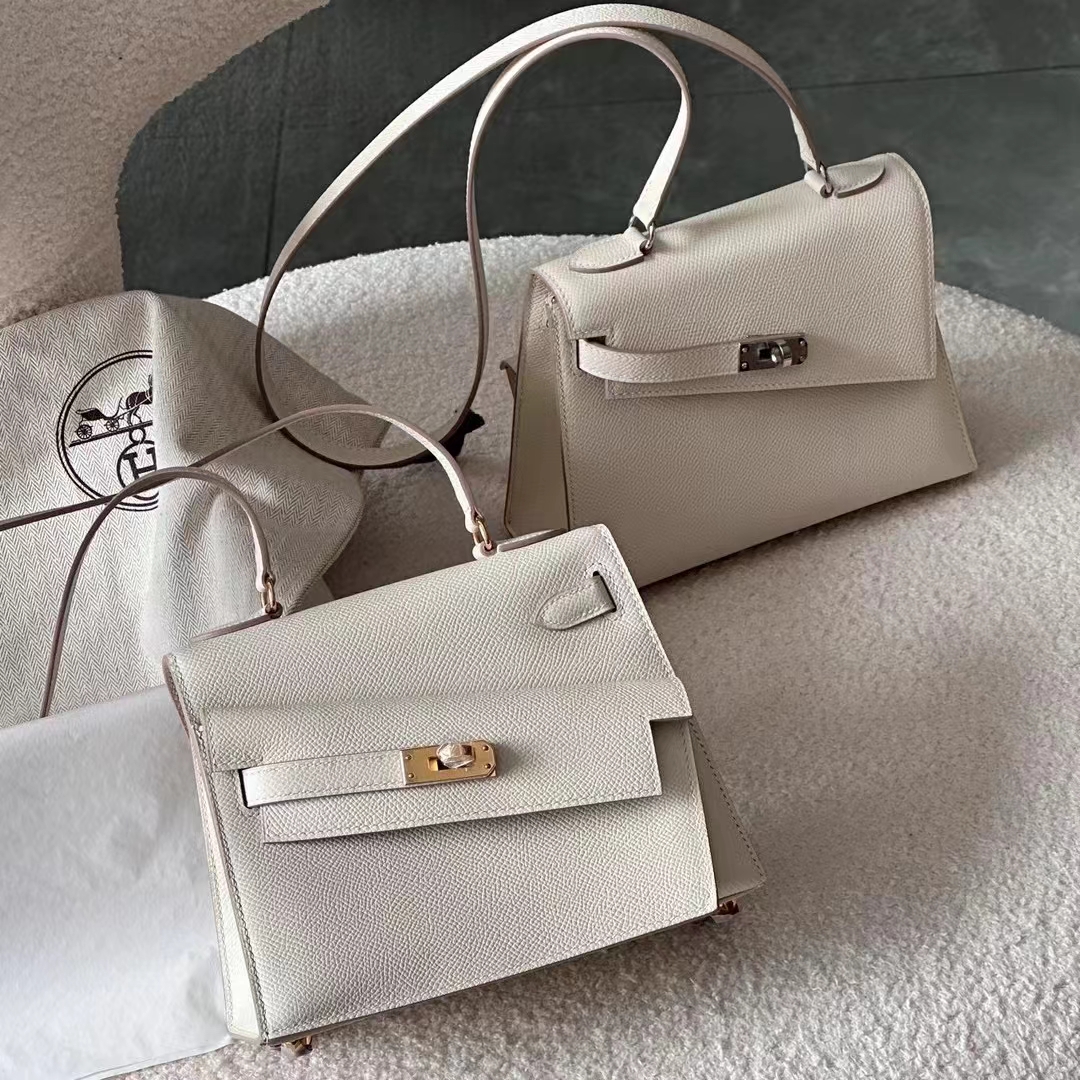 Kelly Desorder 双面Kelly Epsom 10 Craie 奶昔白 进口蜜蜡线 全手工制作